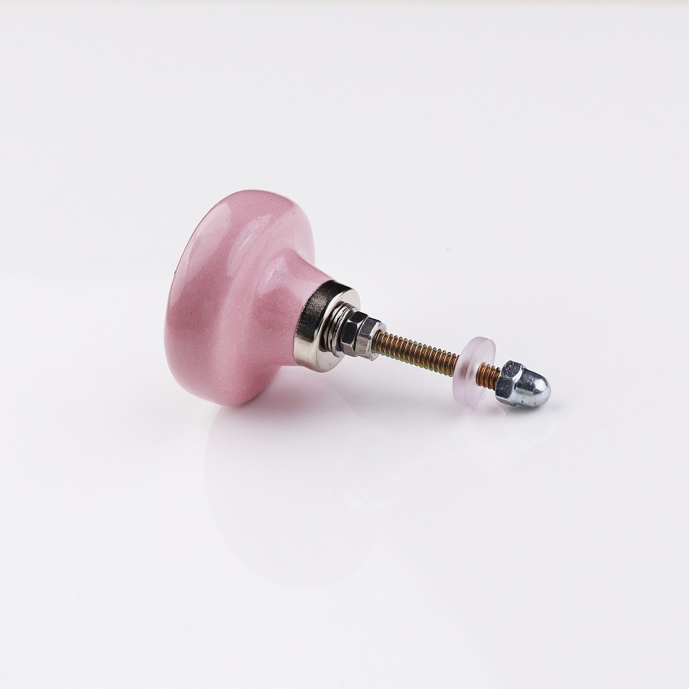Pink Ceramic Button Knob