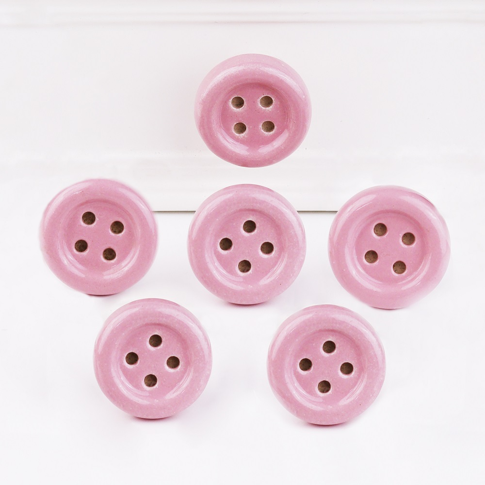 Pink Ceramic Button Knob