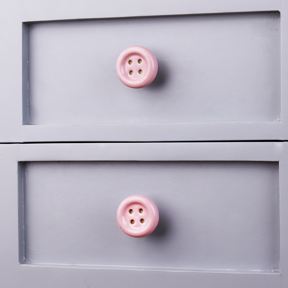 Pink Ceramic Button Knob