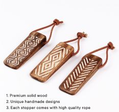 3 Pieces Decorative Wooden Door Stopper