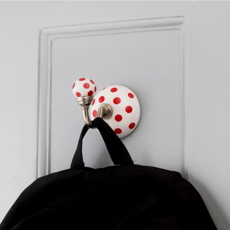 Red Dotted Wall Hooks