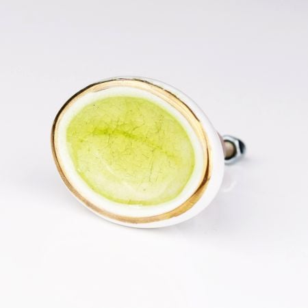 Olive Green Oval Ceramic Drawer Knob Online