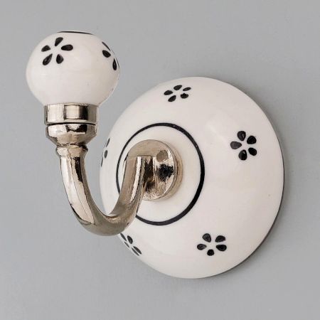Black Floral Ceramic Hooks