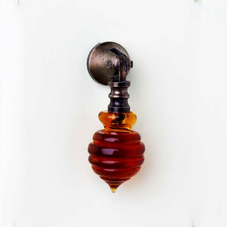 Handmade Amber Glass Bee Hive Pull Teardrop Wardrobe Knob