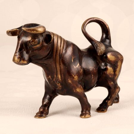 English Art Handmade Brass Statue of Fighting Bull for Decor