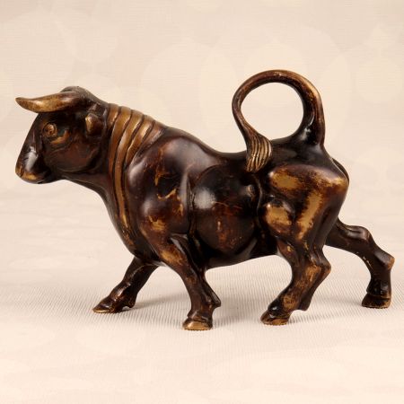 English Art Handmade Brass Statue of Fighting Bull for Decor