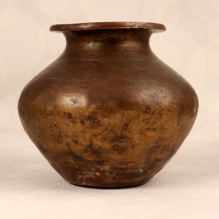 Brown Finish Holy Water Pot Made of Finest Brass for Decor