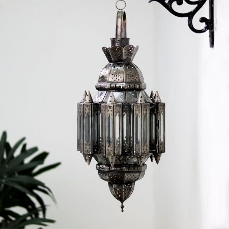 Handcrafted Beautiful Glass and Metal Lamp for Home Decoration
