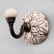 Brown Amarylis Etched Ceramic Wall Hook