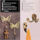 3 Pieces Brass Butterfly Vintage Wall Decor Hook For Hanging