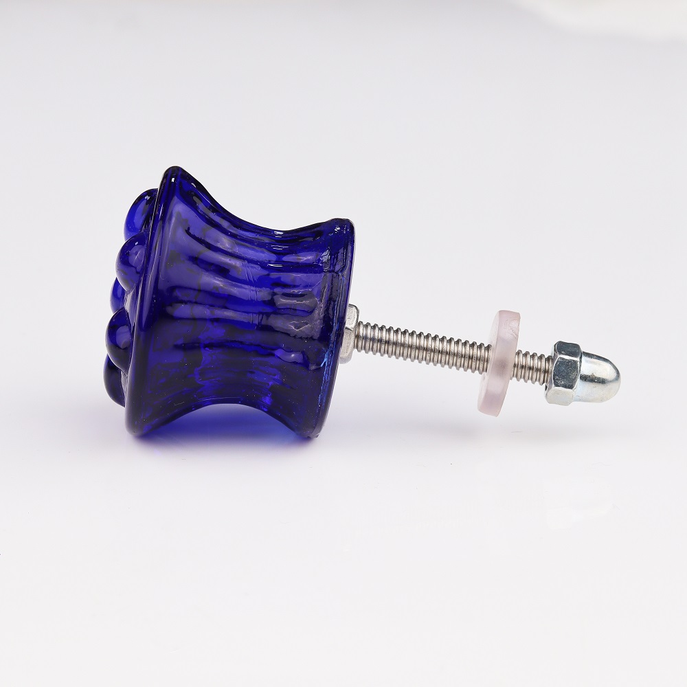 Navy Blue Power Drum Glass Drawer Knob Online