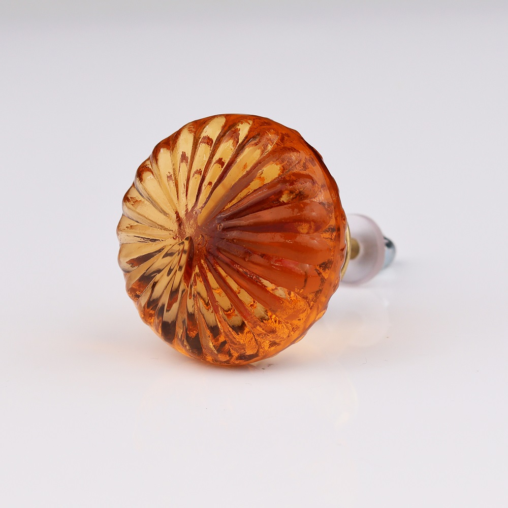 Amber Big Daisy Glass Cabinet Knobs