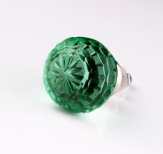Mint Green Round Patterned Glass Knob