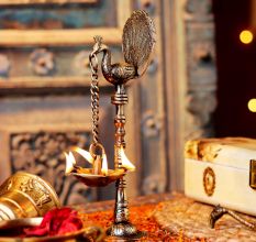 Buy Lamps Online Brass Peacock With Hanging Oil Lamp