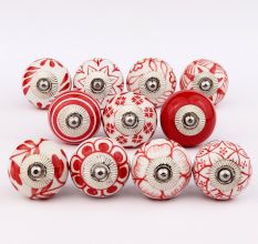 Red Ceramic Drawer Knobs Combo for Cabinet