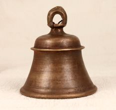 Brown High-Quality Temple Bell Made of Bell Metal for Decor
