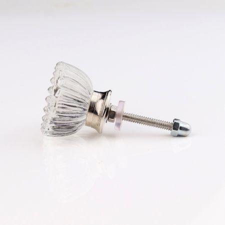 Lotus Cut Glass Drawer Knob