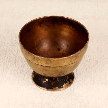 Vintage Handcrafted Brass Kumkum Tilak Bowl in South Indian Art