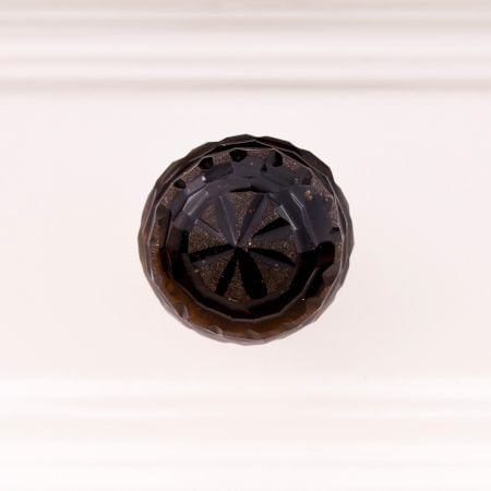 Smoky Round Patterned Glass Knob