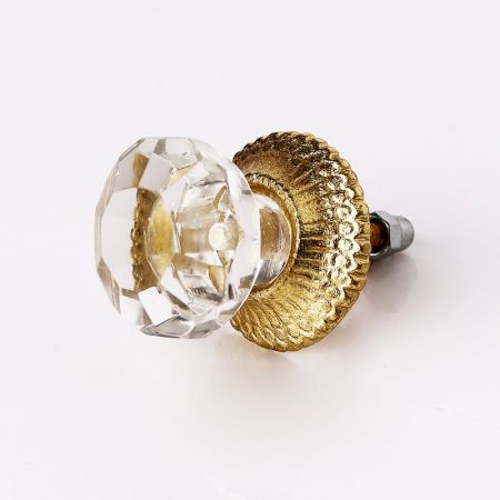 Clear Octagon Shape Glass Drawer Knob