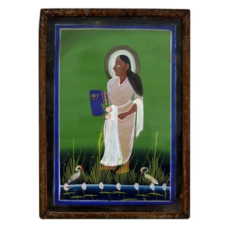 Vintage Paper Painting of Gosai Ji Praying Lord Krishna