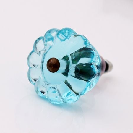 Turquoise Melon Glass Drawer Knob