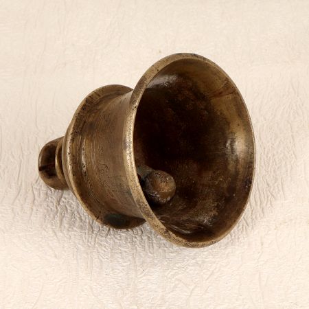 Indian Bell Metal Temple Bell in Brown Finish for Hanging