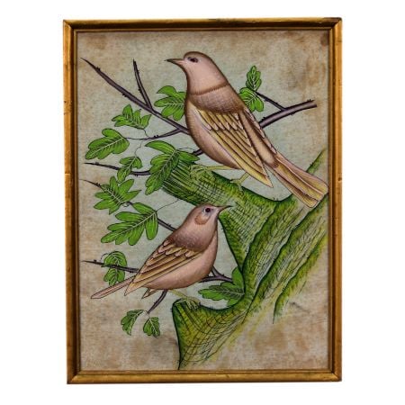 Cloth Wall Hanging Painting of Birds in Fine Work for Decoration