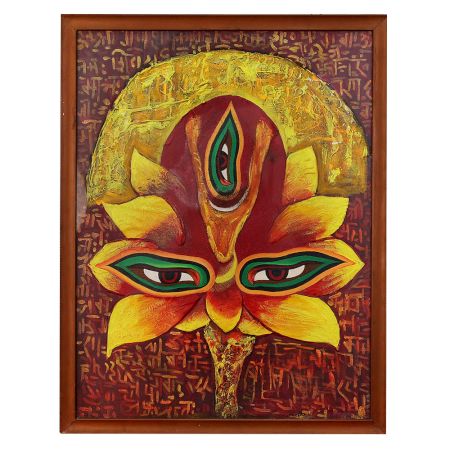 Modern Art Lord Shiva Cloth Painting for Home Decoration