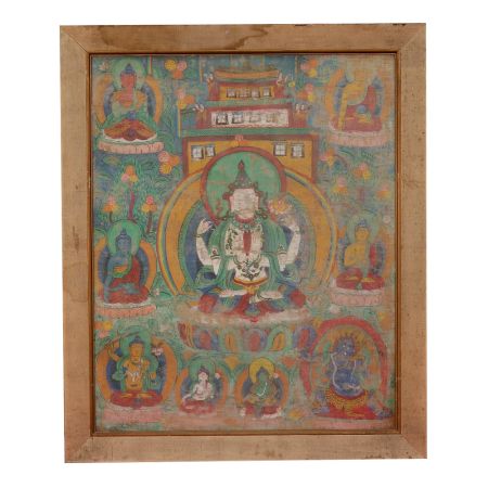 Beautiful Buddhist Cloth Painting Frame for Decoration