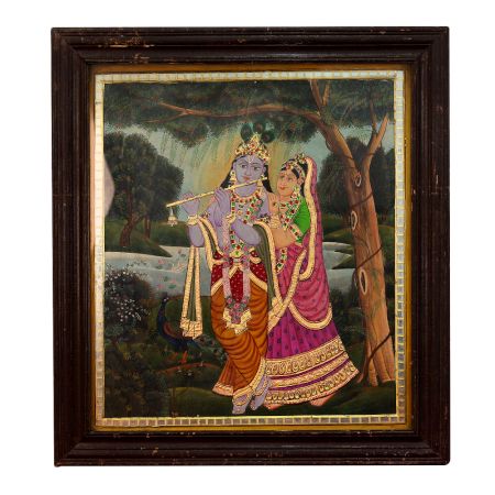 Beautiful Radha Krishna Tanjore Painting in Frame for Hanging