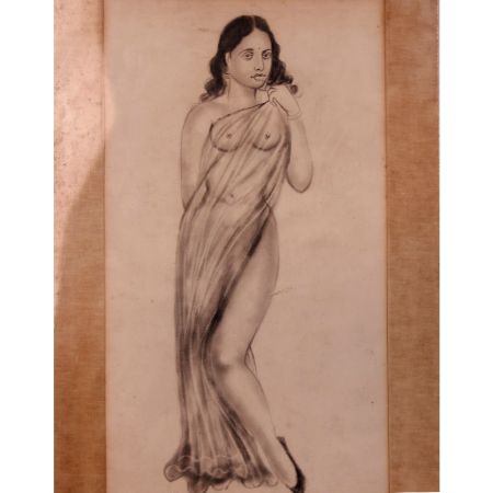 Fine Pencil Sketch Lady Painting from British for Decoration