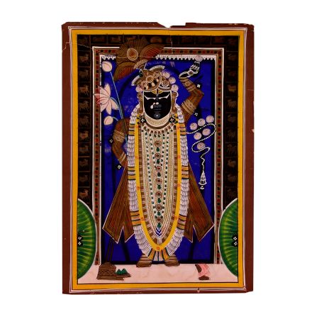 Vintage Lord Krishna Painting of Nathdwara Temple for Prayer Room