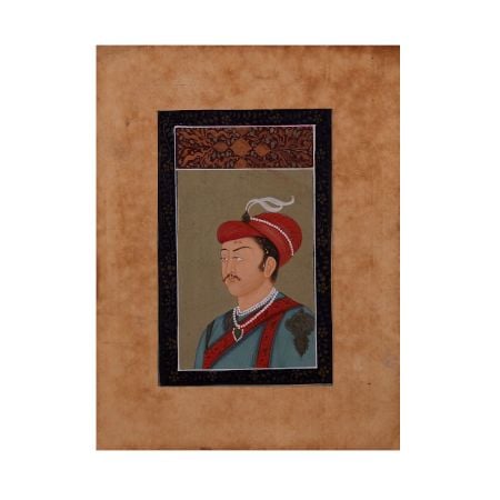 Vintage Small Paper Painting of Maharaja for Decoration