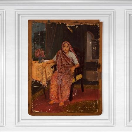 Vintage Old Lady Sitting Camera Picture from British Art