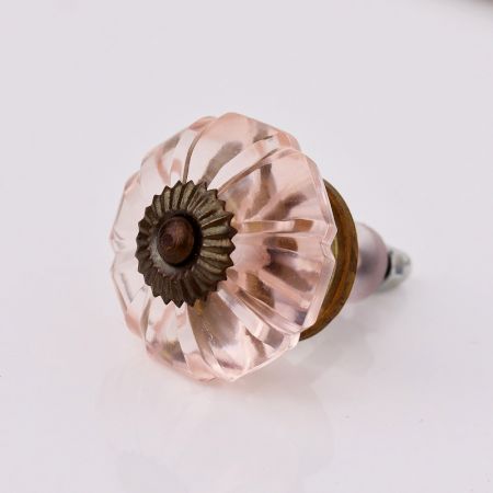 Peach Pink Melon Glass Knob (1)