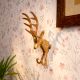Exquisite Brass Deer Head  With Antlers And Twin Hook