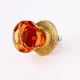 Amber Octagon Shape Glass Drawer Knob