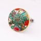 Tropical Floral Ceramic furniture Knob with gold work