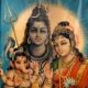 Vintage Paper Print of Lord Shiva Family for Prayer Room