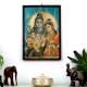 Vintage Paper Print of Lord Shiva Family for Prayer Room