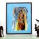 Vintage Glass Painting of Lady for Home Decoration