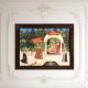 Vintage Paper Print of Radha Krishna in Wooden Frame
