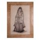 Vintage Fine Pencil Sketch Painting of Lady for Hanging