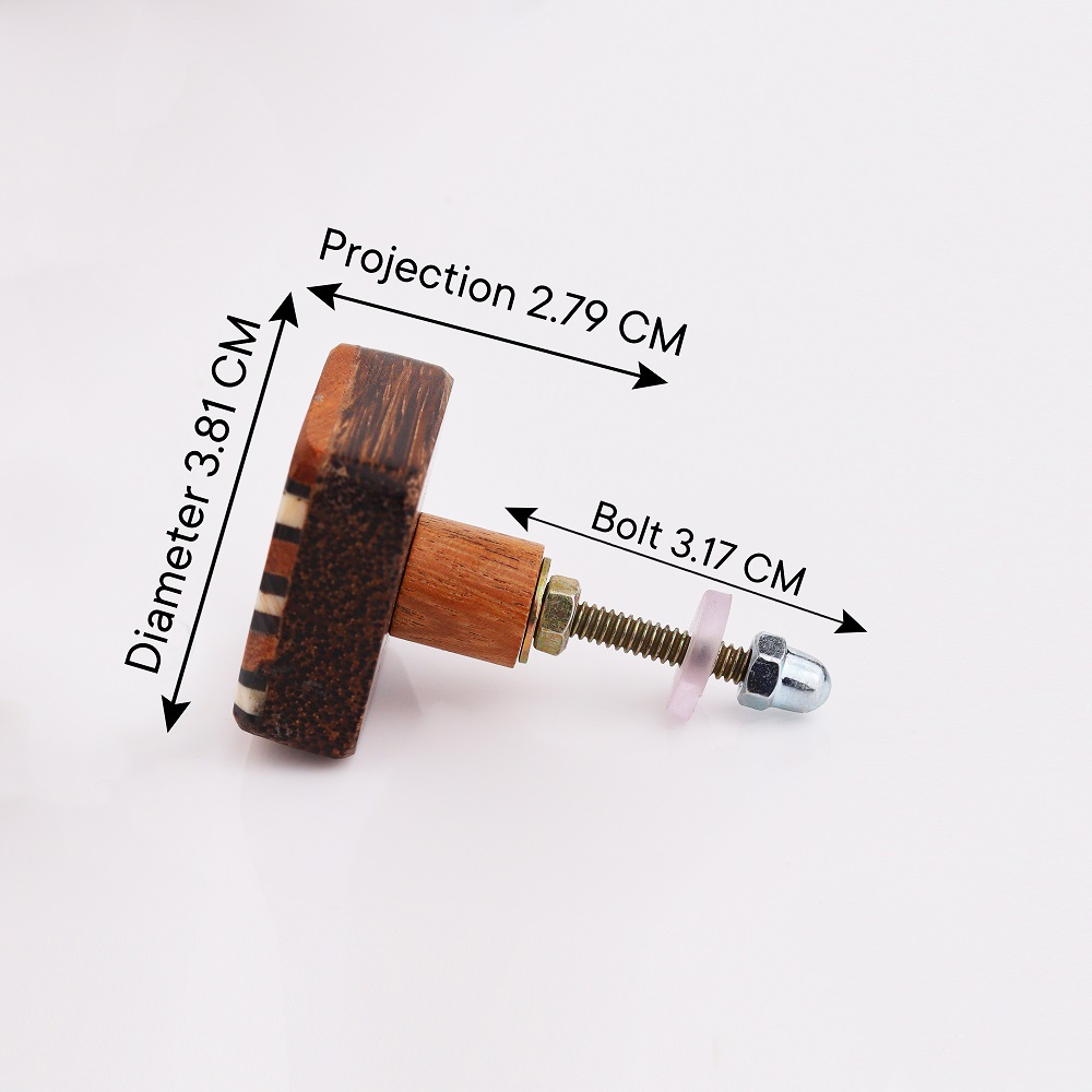 Square Striped Wooden Knob