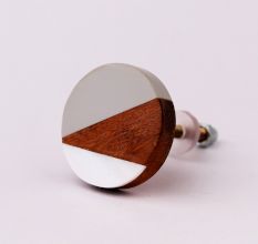 Mixed Shell Wooden Round Drawer Knob Online