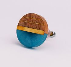 Sea Green Wooden Resin Round Dresser Knobs