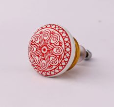 Red Wheel Flat Knob