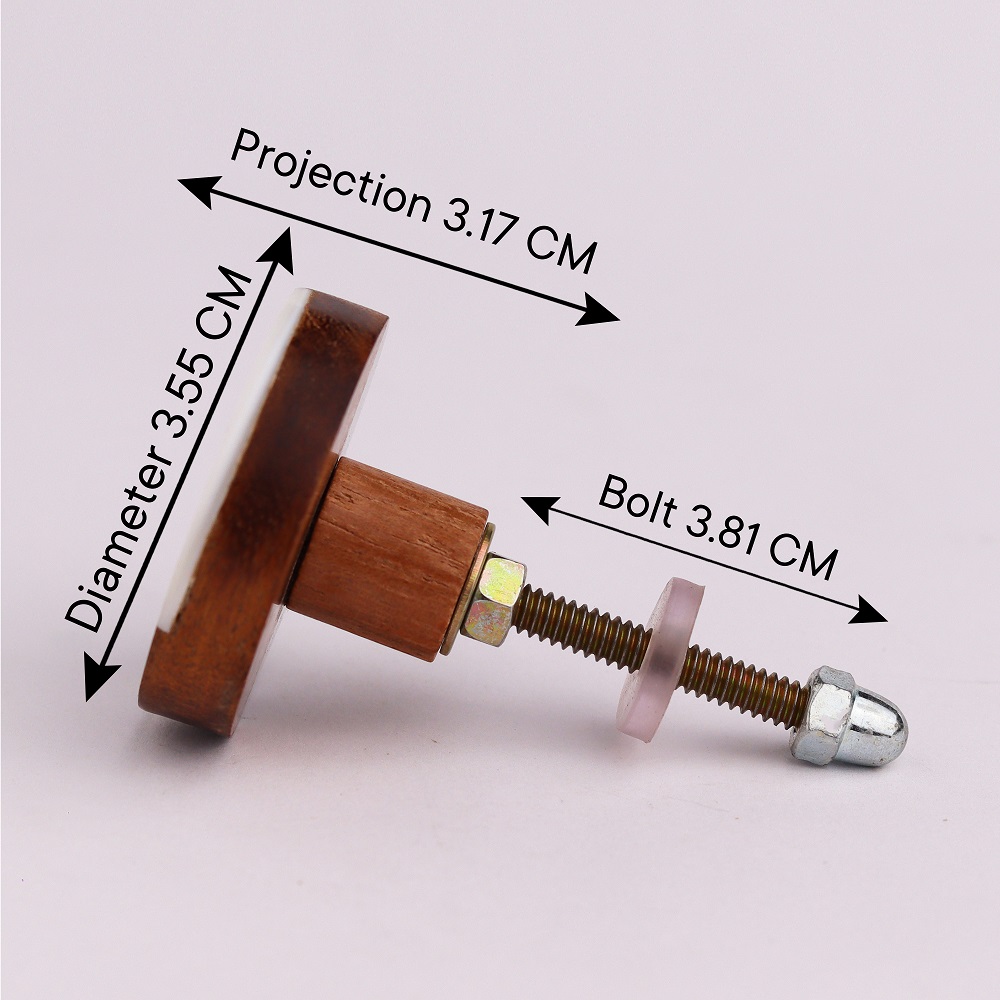 Mixed Shell Wooden Round Drawer Knob Online