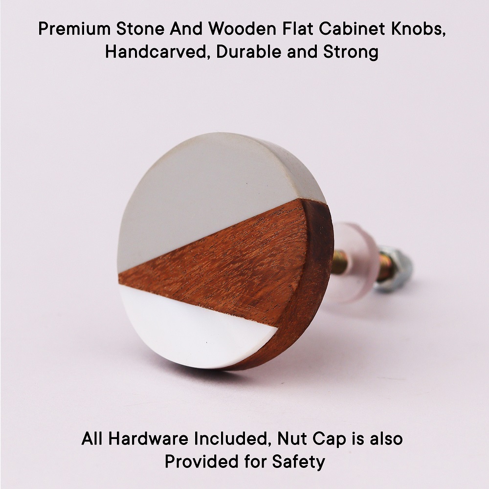 Mixed Shell Wooden Round Drawer Knob Online